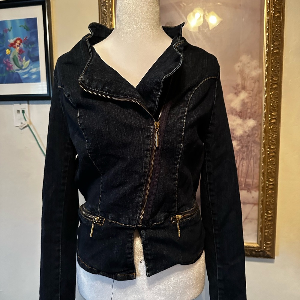 Nicki manaj Denim Jacket with Gold Zippers